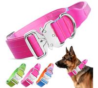 Ledeak Collar Perro Táctico, Ajustable Collar Perro de Acolchado con Hebilla de Metal y Mango de Control, Resistente Collares para Perros Medianos Grandes (Degradado Rosa Azul Claro Morado, XL)