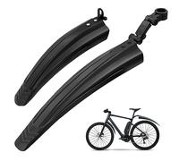 Ledeak Guardabarros Bicicleta, 2-Piezas Universal Ajustable Trasero Delantero Montaña Carretera Bicicletas Defensa Bici contra Salpicaduras Mud Guard Funda de Protección Accesorios (Negro)