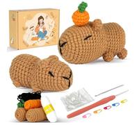 Ledeak Kit de Ganchillo para Principiantes, Lindo Carpincho Crochet Kit Principiantes, Kit De Crochet Completo, Kit Ganchillo Portátil con Instrucciones Paso a Paso y Tutoriales en Video