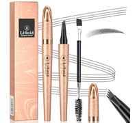 Ledeak Lápiz Cejas, Lápiz de Cejas Preciso para Cejas con 4 Puntas, Lápiz Cejas Microblading, Lapiz Cejas Magico 3D Líquido, Eyebrow Pencil Waterproof Larga Duración para Damas Niñas (Gris)