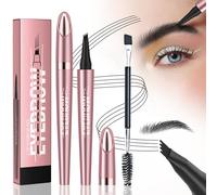 Ledeak Lápiz Cejas Microblading, Lápiz de Cejas 3D Resistente al Agua con 4 Puntas, Lápiz Cejas Microblading Magico 3D, Lapiz Cejas Líquido Larga Duración, Eyebrow Pencil Waterproof (Negro)