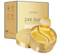 Ledeak Parches Ojos 24K Oro, 60 Piezas Hidratante Mascarilla, Antiarrugas Eye Patches, Reduce Bolsas y Ojeras, Reafirmante y Anti-Edad Mascarilla Ojos, Eye Mask para Hombres Y Mujeres