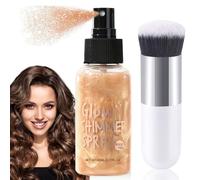 Ledeak Spray Purpurina Cuerpo, Spray de Polvo con Purpurina, 76ML Polvo de Hadas con Brocha de Maquillaje, Highlighter Powder Glitter Spray para Maquillaje Facial y Cuerpo (Dorado Rosa)