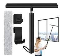 Ledebouk Rasqueta Limpiacristales Ducha Retráctil120cm, Limpiaparabrisas con Gancho para Colgar, Limpia Cristales Ducha, Limpia Mamparas Ducha Cristal de Silicona para Ducha, Baño, Azulejos