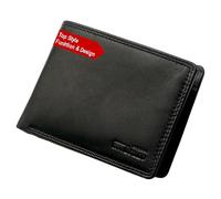 Leder Geldbörse Herren schwarz mit RFID Schutz Echtleder Portemonnaie Leder Herrengeldbörse Portmonee Bikerbörse Geldbeutel Echtleder Männer Geschenk, Piel de vacuno High Negro, medium