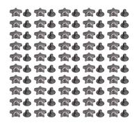 Leder Nieten Schrauben Set 50 Stück Zinklegierung Sterne Nieten 10mm PH Schrauben 4.5mm für Lederarbeiten Gürtel Taschen Schuhe (Plata Negro)