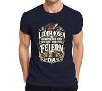 Lederhosen brauch ich ned ich Bin nur zum Herren T-Shirt, azul marino, 3XL
