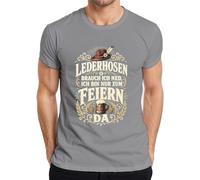 Lederhosen brauch ich ned ich Bin nur zum Herren T-Shirt, gris, XXL
