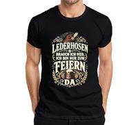 Lederhosen brauch ich ned ich Bin nur zum Herren T-Shirt, Negro , L