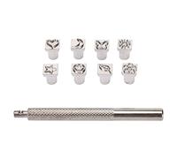 Ledermuster-Stanzer-Set, 8 Muster, klarer Druck, ergonomischer Griff, einpolig, legierter Stahl, DIY-Stanzwerkzeuge