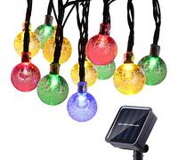 lederTEK Exterior Solar Luces de Cadena de 6m 30 LED Bola Cristal Solar Luces de Hadas Poderío Globe para Sendero cerca del Jardín，Navidad, Fiestas, Bodas,Cubierta,Paisaje Decoración (30 LED Color Multi-)