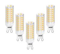 LEDGLE 8W G9 Bombillas LED Regulable, 700lm, Blanco Cálido 3000K, 88 LEDs, Equivalentes a Lámpara Halógeno de 80W, Sin Parpadeo, Ángulo de Luz de 360°, Pack de 5