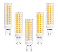 LEDGLE Bombillas LED G9 12W Blanco Cálido, 100W Bombilla Halógena Equivalente, 3000K, 1100LM, 124 LEDs Bombilla G9 LED, Ángulo de Luz de 360°, AC100-240V, No Regulable, Sin Parpadeo, Pack de 5