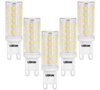 LEDGLE Bombillas LED G9 6W, No Regulable 54LEDs Blanco Frío 6000K Sin Parpadeo, 60W Bombilla Halógena Equivalente, Pack de 5