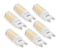 LEDGLE Bombillas LED G9 de 5W, Omnidireccional No Regulable 51 LEDs, Equivalente a una Bombilla Halógena de 50W, 3000K Blanco Cálido, Paquete de 6unidades