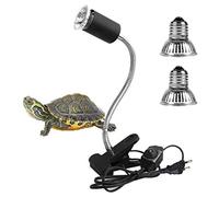 LEDGLE Lámpara de Calor para Reptil, UVA UVB, Dos Basking Iluminación de 25W y 50W, Pinza Giratoria de 360 Grados, Lámpara para Tortuga, Lagartos, Serpientes, Camaleones