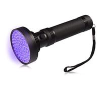 LEDGLE Linterna UV Linterna con Forma de Antorcha Que Detecta Billetes, Manchas y Orina de Mascota, Lleva Lanyard para Sujetarla 100 Leds