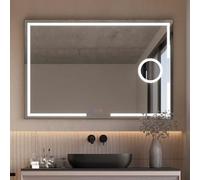 LEDIMEX - Espejo Baño con Luz LED y Antivaho 80x80cm | Espejo Cuarto de Baño con Luz Frontal Bi-LED (Cálida, Neutra y Fría) | Espejo Cuadrado de Pared con x5 de Aumento