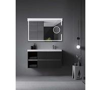 LED IMEX Espejo Rectangular con Luz Frontal Triled y Doble Sensor, Acabado Color Cromo - 100 x 80 cm