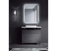 LED IMEX - Espejo cuadrado con cantos redondeados y retroiluminado de luz fría Dinamarca - 80 x 80 cm