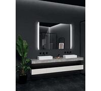 Ledimex - Espejo de baño Led Cuadrado - de Medida 100 x 80 cm - Iluminado por LED con IRC >80 - Esquinas Redondeadas - Sensor antivaho - Sensor on/Off triled - Modelo Copenhague