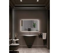 Ledimex - Espejo de baño Led Cuadrado - de Medida 60 x 80 cm - Retroluminación por LED con IRC >80 - Sensor antivaho - Sensor on/Off - Luz Fria - Modelo Italia