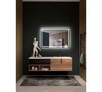 Ledimex - Espejo de baño Led Cuadrado - de Medida 80 x 80 cm - Iluminado por LED con IRC >80 - Iluminacón Frontal con luz Fria - Modelo Francia