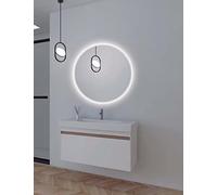 LED IMEX Espejo Redondo Totalmente Iluminado con Luz Fría y Acabado Arenado Bélgica - 80 cm de diámetro
