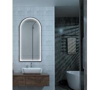LED IMEX ROMA025/110NG Espejo tipo capilla con marco de aluminio en acabado negro mate y luz perimetral