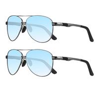 LEDING&BEST Gafas de sol para hombre y mujer, polarizadas, con protección UV400, ultraligeras, a prueba de roturas, con marco de metal, vintage, negro, para exterior, pesca, correr, conducción
