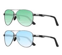 LEDING&BEST Gafas de sol para hombre y mujer, polarizadas, con protección UV400, ultraligeras, a prueba de roturas, con marco de metal, vintage, negro, para exterior, pesca, correr, conducción
