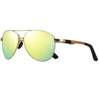 LEDING&BEST Gafas de sol para hombre y mujer, polarizadas, con protección UV400, ultraligeras, a prueba de roturas, con marco de metal, vintage, negro, para exterior, pesca, correr, conducción