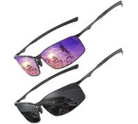 LEDING&BEST Gafas de Sol para Hombre y Mujer Polarizadas Lentes con Super Ligero Marco de Metal 100% Protección UV/Adecuadas para Conducir Viajar Uso Diario Cat 3 CE