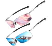 LEDING&BEST Gafas de Sol para Hombre y Mujer Polarizadas Lentes con Super Ligero Marco de Metal 100% Protección UV/Adecuadas para Conducir Viajar Uso Diario Cat 3 CE