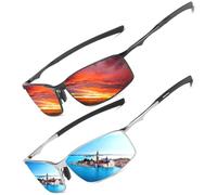 LEDING&BEST Gafas de Sol para Hombre y Mujer Polarizadas Lentes con Super Ligero Marco de Metal 100% Protección UV/Adecuadas para Conducir Viajar Uso Diario Cat 3 CE