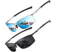 LEDING&BEST Gafas de Sol para Hombre y Mujer Polarizadas Lentes con Super Ligero Marco de Metal 100% Protección UV/Adecuadas para Conducir Viajar Uso Diario Cat 3 CE