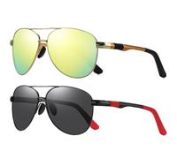 LEDING&BEST Polarizadas Gafas de Sol para Hombre y Mujer Aviador Montura metálica ultraligera e irrompible Protección UV400 Conducir Piloto
