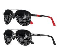 LEDING&BEST Polarizadas Gafas de Sol para Hombre y Mujer Aviador Montura metálica ultraligera e irrompible Protección UV400 Conducir Piloto