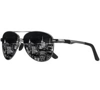 LEDING&BEST Polarizadas Gafas de Sol para Hombre y Mujer Tipo Militar Clásico Montura Al-Mg metálica ultraligera Protección UV400 Piloto para Conducir Playa Ciclismo Pesca Golf