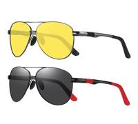 LEDING&BEST Polarizadas Gafas de Sol para Hombre y Mujer Tipo Militar Clásico Montura Al-Mg metálica ultraligera Protección UV400 Piloto para Conducir Playa Ciclismo Pesca Golf