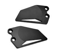 LEDISHUN Accesorios para motocicleta, reposapiés delantero y trasero, protector de placas de talón compatible con KTM Duke 390, 250, 200, 125 (negro, aluminio, delantero, trasero)