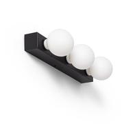 LEDKIA Aplique de Pared Baño Metal 3 Focos Aizkra Negro