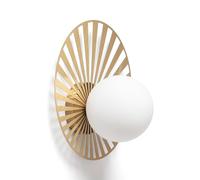 LEDKIA Aplique de Pared de Metal y Cristal Becquer Dorado | CasquilloG9