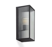 Ledkia Aplique de Pared Exterior Metal y Cristal Big Taiga Negro
