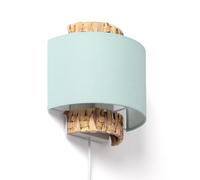 LEDKIA Aplique de Pared Fibras Naturales y Tela Orleans Verde Celadón