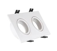 Ledkia Aro Downlight Cuadrado Basculante para dos Bombillas LED GU10 / GU5.3 Corte 75x150 mm Blanco