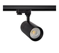 LEDKIA Foco Carril LED Trifásico 20W Mallet Regulable Negro 3000K Blanco Cá
