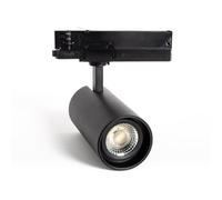 LEDKIA Foco Carril LED Trifásico 30W Fasano Regulable Negro 2700K Blanco Cá