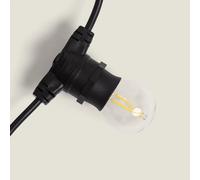 Ledkia Guirnalda Exterior con Bombillas LED B22 Filamento G45 5m IP44 Negro 4000K Blanco Neutro