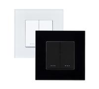 Ledkia Interruptor Doble Conmutado con Marco PC Moderno - Cambia el Diseño de Tus Interruptores